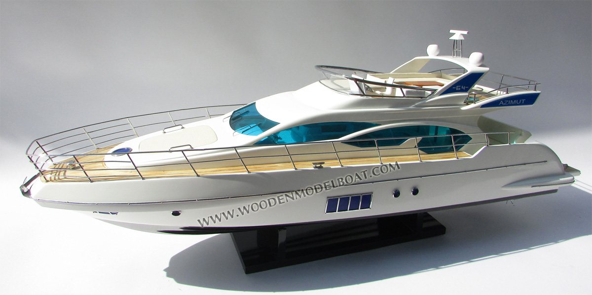 Hand-crafted Azimut 64 Flybridge model yacht, scale Azimut 64 Flybridge model yacht, ship model Azimut 64 Flybridge model yacht, wooden ship model Azimut 64 Flybridge model yacht, hand-made ship model Azimut 64 Flybridge model yacht with lights, display ship model Azimut 64 Flybridge model yacht, Azimut 64 Flybridge model yacht model, woodenshipmodel, woodenmodelboat, gianhien, gia nhien co., ltd, gia nhien co model boat and ship builder