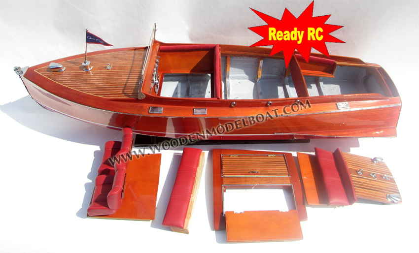 Wooden Model Boat Chris Craft Runabout Triple Cockpit