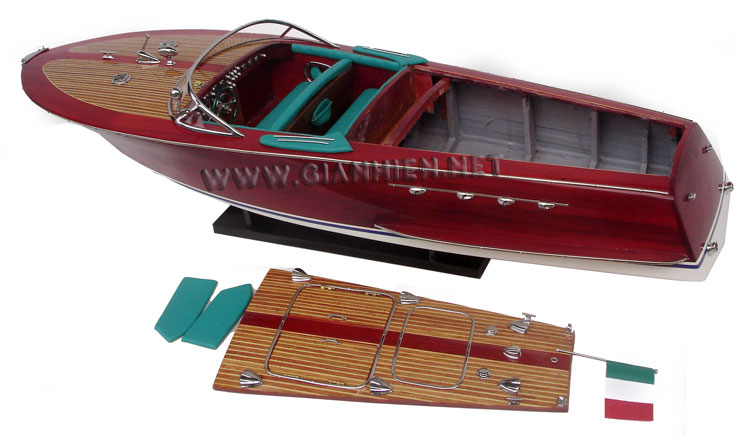 Wooden Model Boat Riva Tritone ready for RC