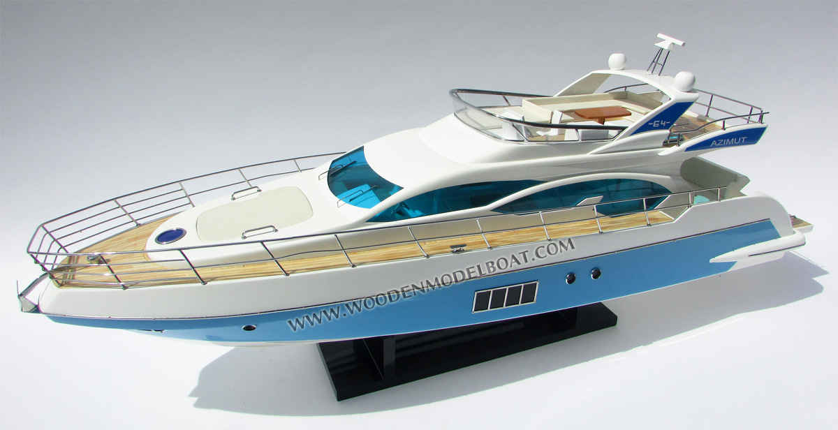 Hand-crafted Azimut 64 Flybridge model yacht, scale Azimut 64 Flybridge model yacht, ship model Azimut 64 Flybridge model yacht, wooden ship model Azimut 64 Flybridge model yacht, hand-made ship model Azimut 64 Flybridge model yacht with lights, display ship model Azimut 64 Flybridge model yacht, Azimut 64 Flybridge model yacht model, woodenshipmodel, woodenmodelboat, gianhien, gia nhien co., ltd, gia nhien co model boat and ship builder