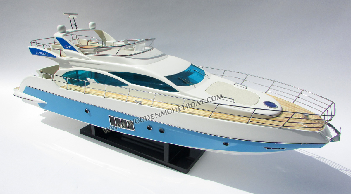 Azimut 64 Flybridge model yacht Deck View, scale Azimut 64 Flybridge model yacht, ship model Azimut 64 Flybridge model yacht, wooden ship model Azimut 64 Flybridge model yacht, hand-made ship model Azimut 64 Flybridge model yacht with lights, display ship model Azimut 64 Flybridge model yacht, Azimut 64 Flybridge model yacht model, woodenshipmodel, woodenmodelboat, gianhien, gia nhien co., ltd, gia nhien co model boat and ship builder