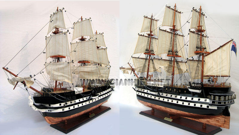 Model Ship HMS Conway - HMS Nile ready for display