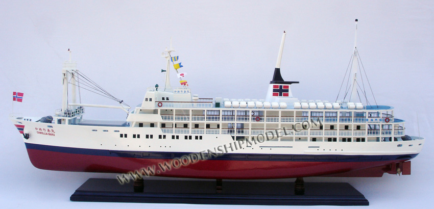 Wooden Ferry Model Camellia Maru Ship Model