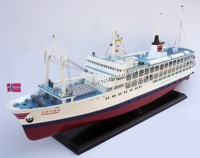 Wooden Camellia Maru Ferry Ship Model