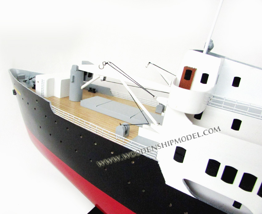 Handmade MS Finnmarken Museum Ship Model in 1956