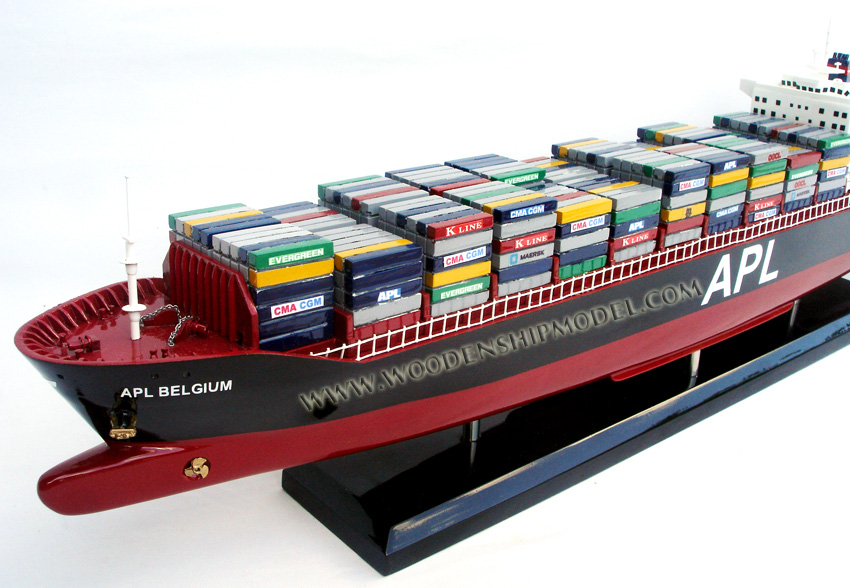 Hand-made container ship model