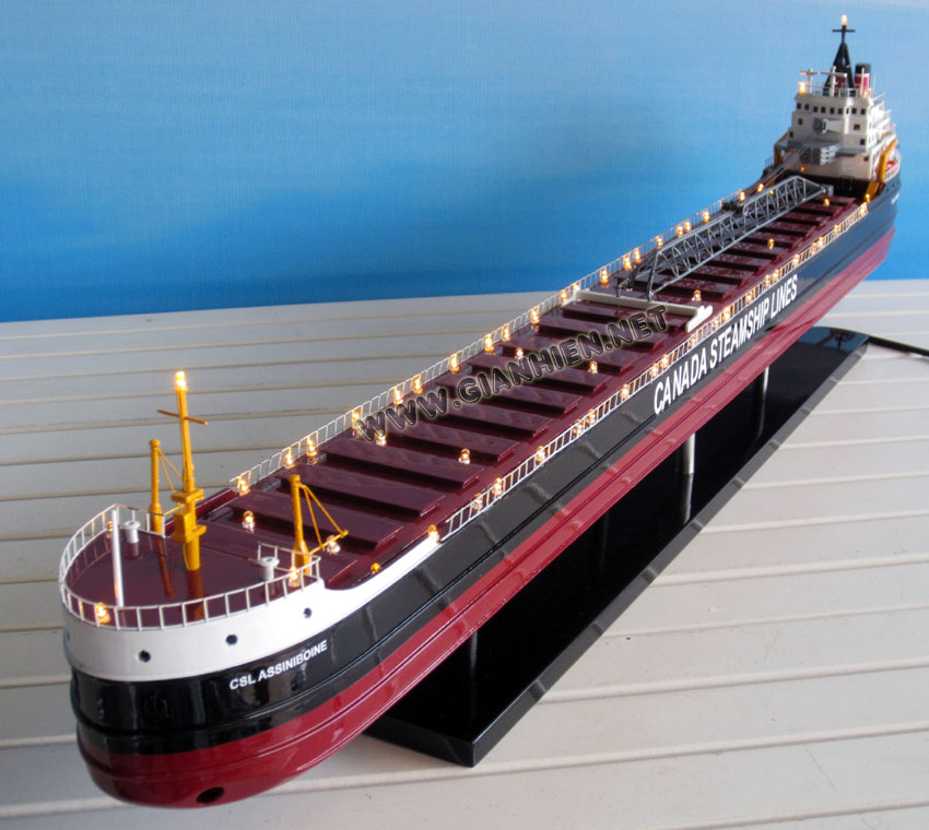 Hand made wood model Canada steamship lines model CSL Assiniboine model