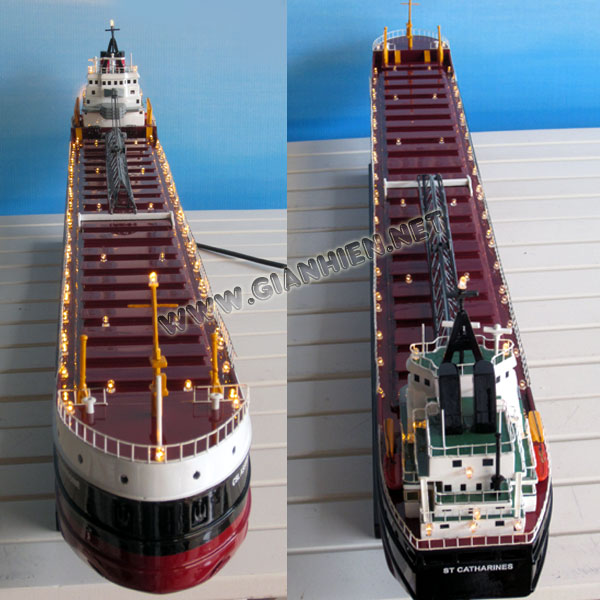 bulk carrier model ship with lights
