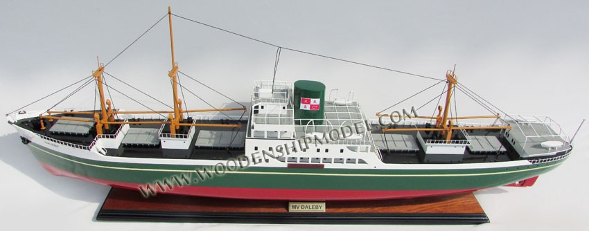 Handcrafted MV Daleby cargo ship model