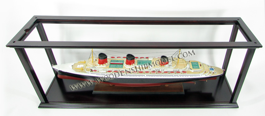 assemble display case, display case for cruise ships, ocean liners, display case for cruise ships, ocean liners, display case for training ships, display cases for sailing boats, wooden display case, wood self-assemble display cases, diy display cases, table display cases, floor display cases