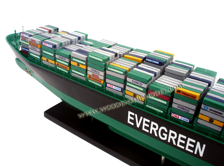 Container Ship Model Evergreen ready for display