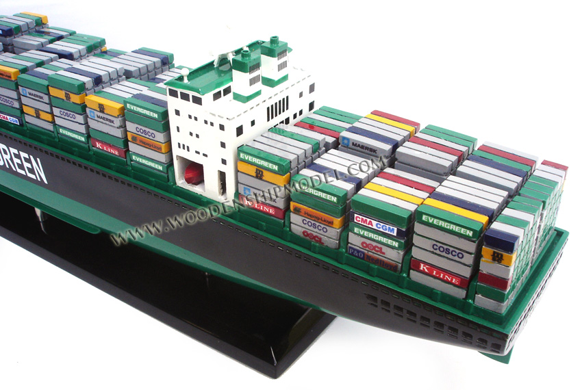 hand-crafted Ever Refine Evergreen Container Ship Model