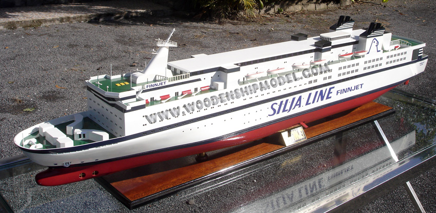 GTS Finnjet wooden model ferry - wooden ship