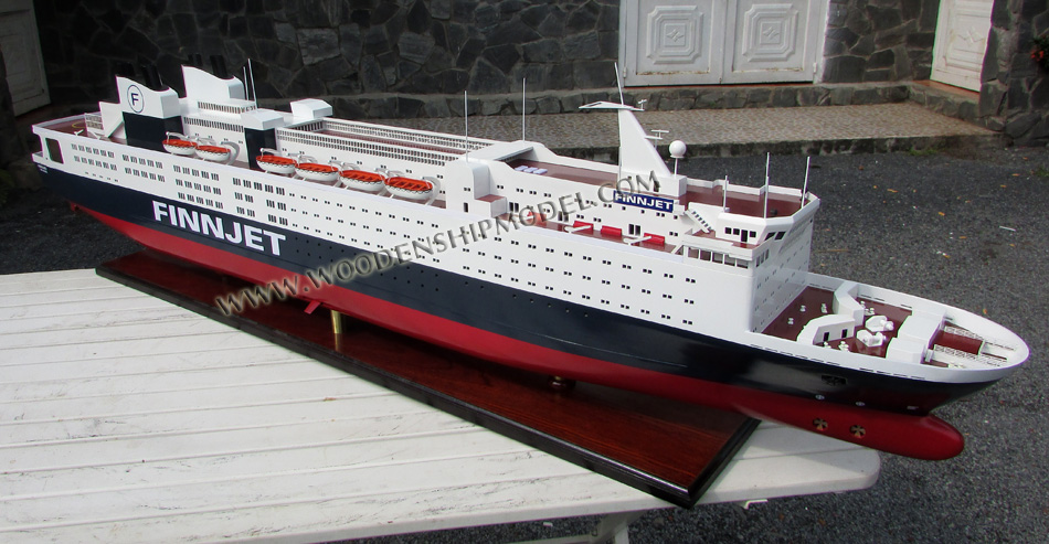 GTS Finnjet cruise ferry model, GTS Finnjet 1977 ship model, model ship finnjet, wooden ship Finnjet model, display cruise ferry GTS Finnjet, hand-made Finnjet model