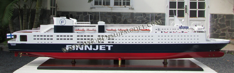 GTS Finnjet cruise ferry model, GTS Finnjet 1977 ship model, model ship finnjet, wooden ship Finnjet model, display cruise ferry GTS Finnjet, hand-made Finnjet model