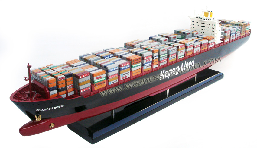 Hapag Lloyd Colombo Express Wooden Container Ship Model