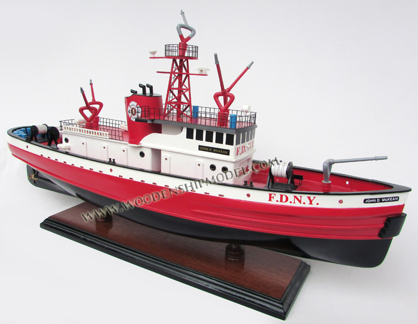 United States fireboat new york city, F.D.N.Y John D McKean fireboat model, New Yorl Fireboat model, model fireboat of new york city, John D Mc Kean ship model ready for display