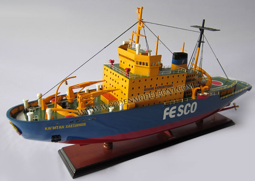 Hand-made model ship polar expedition Kapitan Khlebnikov