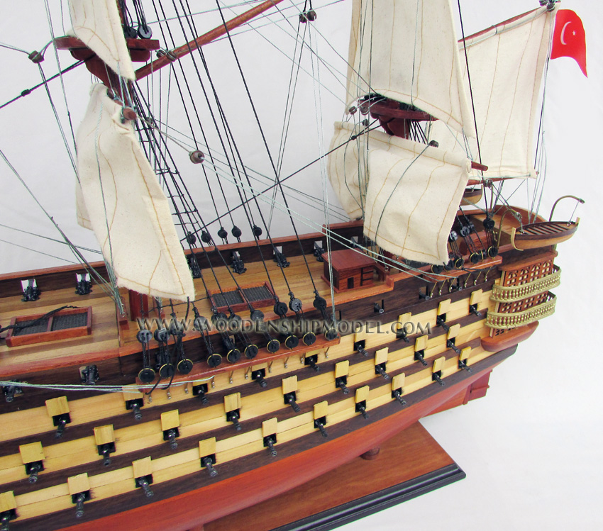 Ottoman model ship Mahmudiye aft deck