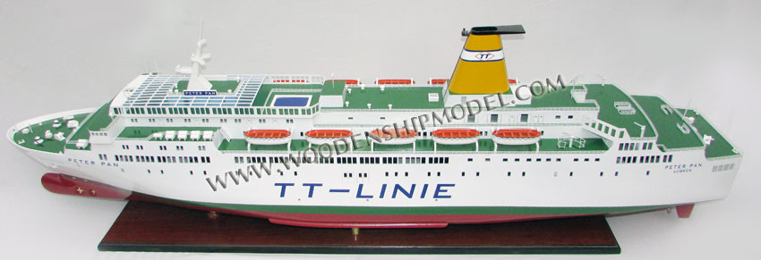Handcrafted Peter Pan 2 cruise ferry model ship ready for display