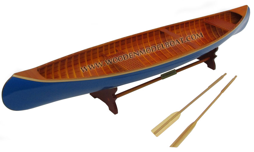 Wooden Model Boat Canoe 