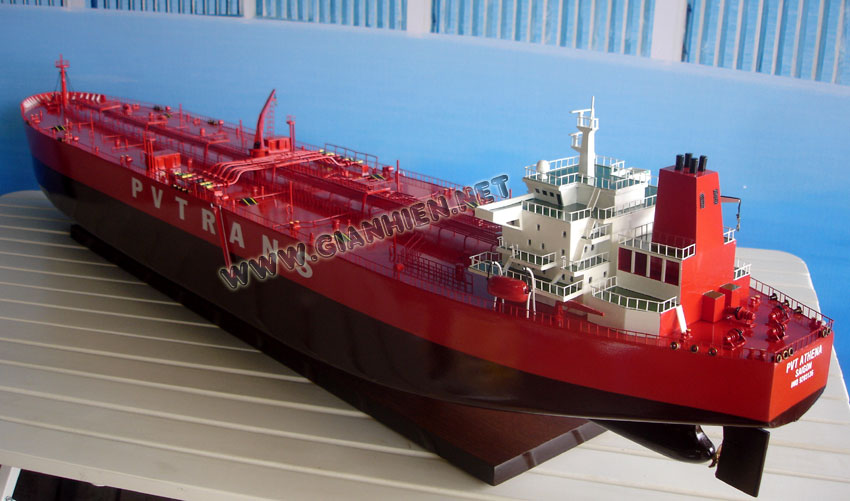 Model Oil Tanker Athena ready for display
