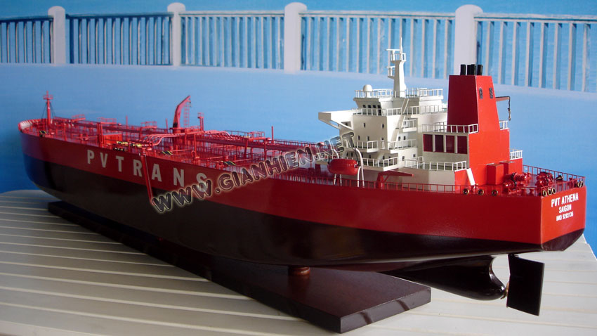 Hand-crafted Oil Tanker Ship Model ready for display