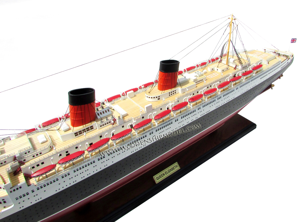 Wooden Ship Model RMS Queen Elizabeth 