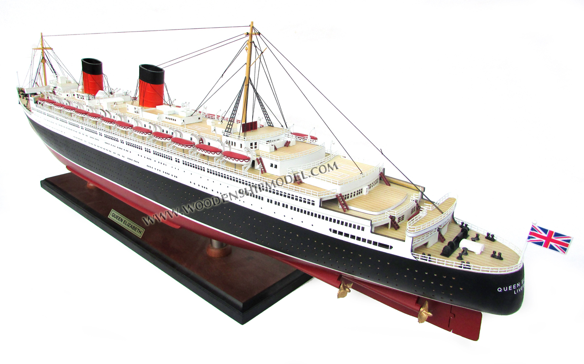 Quality Model Ship RMS Queen Elizabeth ready for display