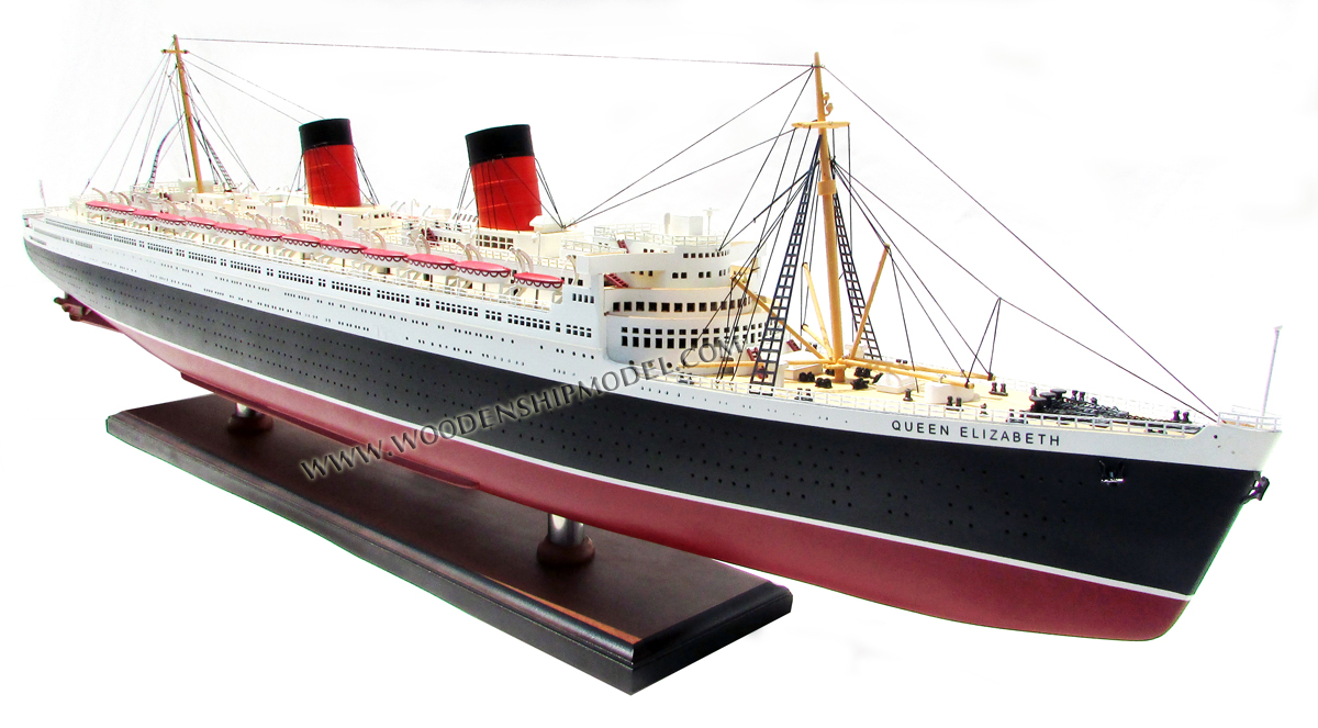 Handmade RMS Queen Elizabeth Ship Model