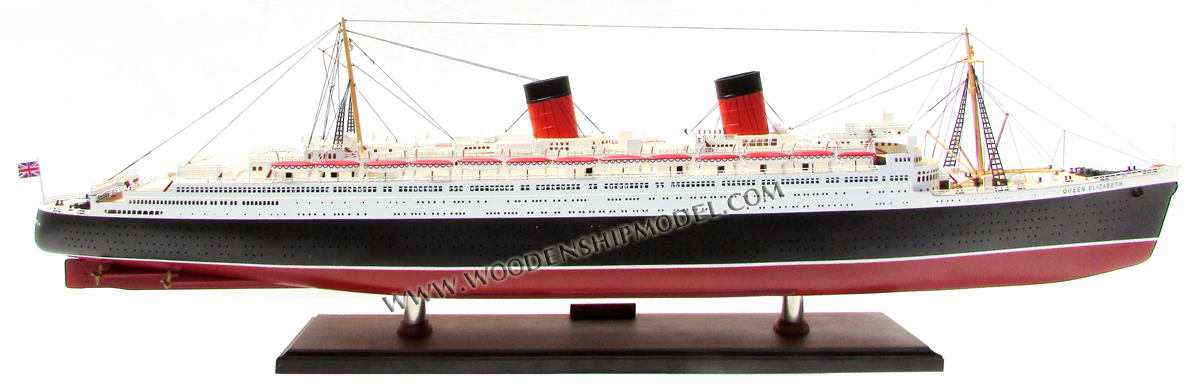 Handcrafted RMS Queen Elizabeth Ship Model