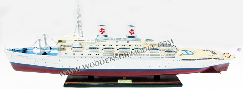 Wooden Model Ship ready for display SS Constitution