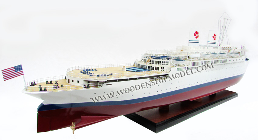 Handcrafted Cruise Ship Model SS Constitution