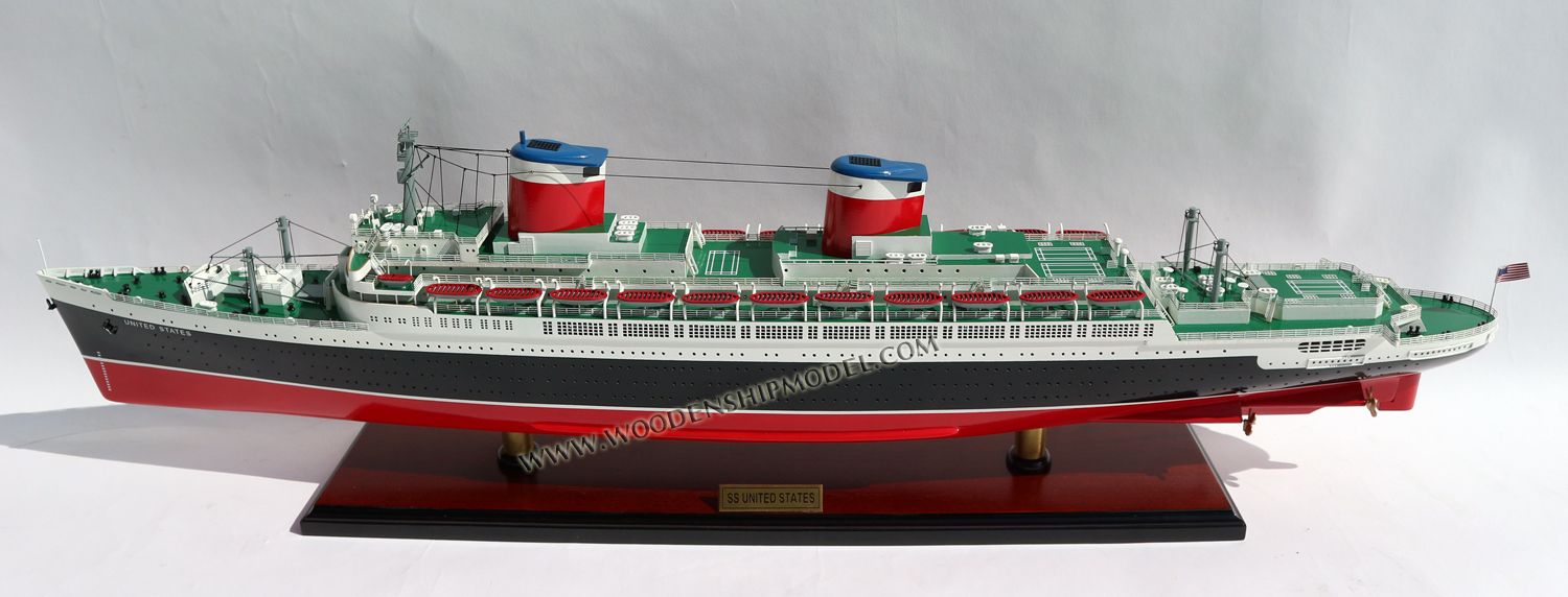 Hand-crafted SS United States Ship Model