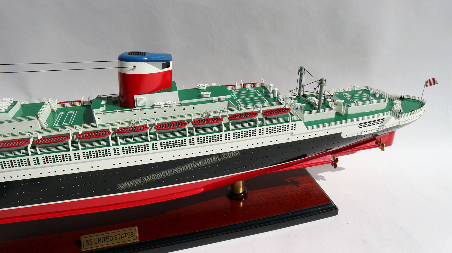 Hand-made SS United States Ship Model