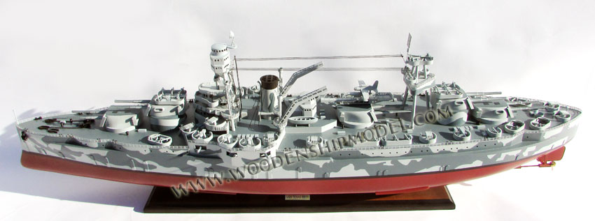 War ship model USS Texas camouflage painted