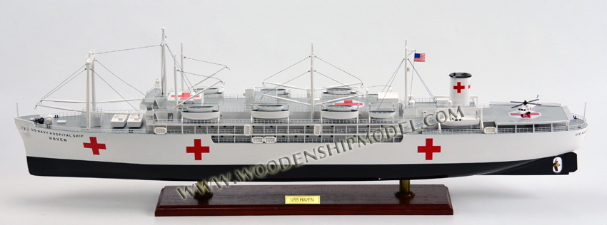 wooden-ship-model Handcrafted US Navy Hospital Ship Model
