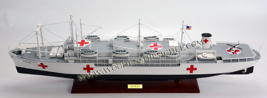 woodenmodelboat Handcrafted US Navy Hospital Ship Model