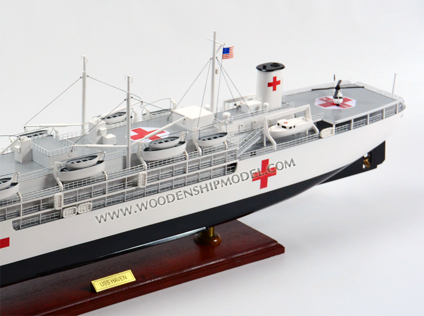 Handcrafted US Navy Hospital Ship Model