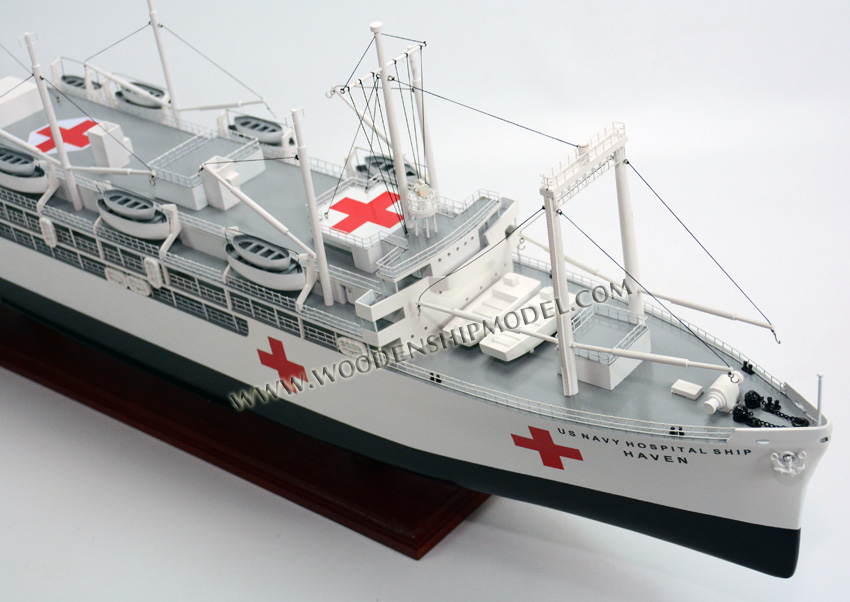 Quality Wooden Ship Model Handcrafted US Navy Hospital Ship Model