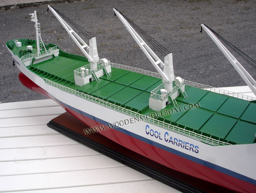 Wooden Model Ship With Cranes