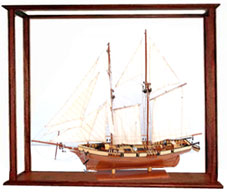 DISPLAY CASE WITH PLEXIGLASS, SOME ASSEMBLE REQUIRED. GREAT TO PROTECT THE MODEL FROM DUST.