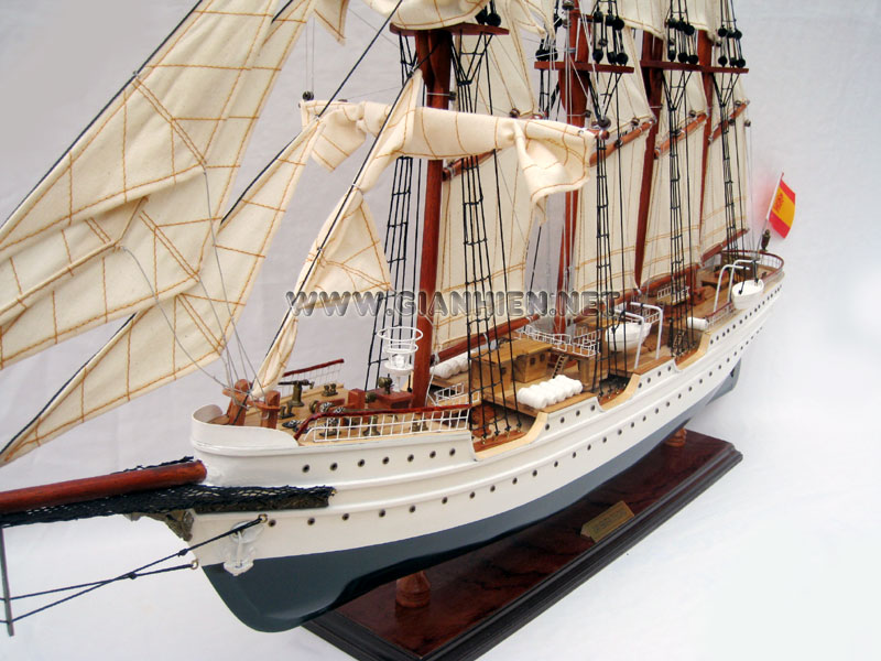 Juan Sebastin de Elcano Model Ship Bow View