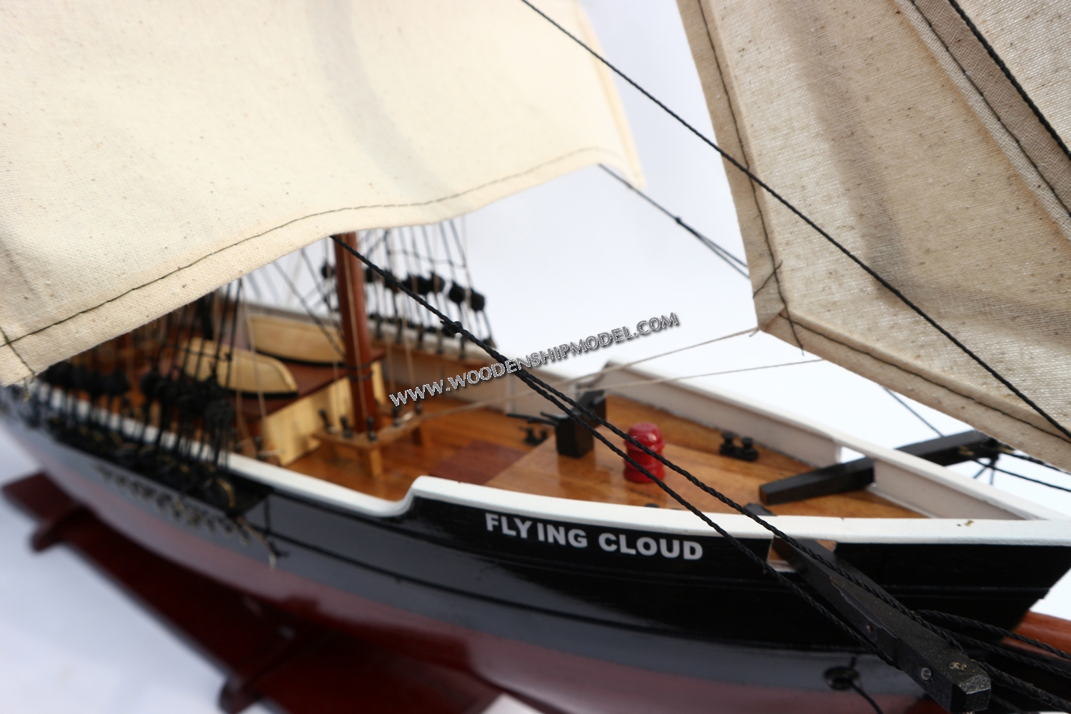 Flying Cloud was the most famous of the clippers built by Donald McKay. She was known for her extremely close race with the Hornet in 1853; for having a woman navigator, Eleanor Creesy, wife of Josiah Perkins Creesy who skippered the Flying Cloud on two record-setting voyages from New York to San Francisco; and for sailing in the Australia and timber trades.