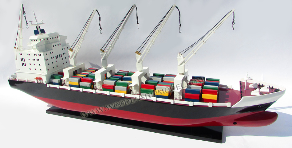 Model Container Ship with Cranes, scale container model ship, container ship model with cranes, HO container ship model, replica container ship model, container ship for office, container ship for shipping company, nautical giftware, office gift, quality model ship, container ship model, handcrafted container ship, display container ship, wooden ship model, handmade ship model, wooden model ship by master craftsmen, wooden model boat, gianhien's model, Vietnam ship builder