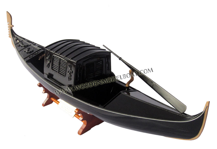 Hand-made model boat Gondola with roof