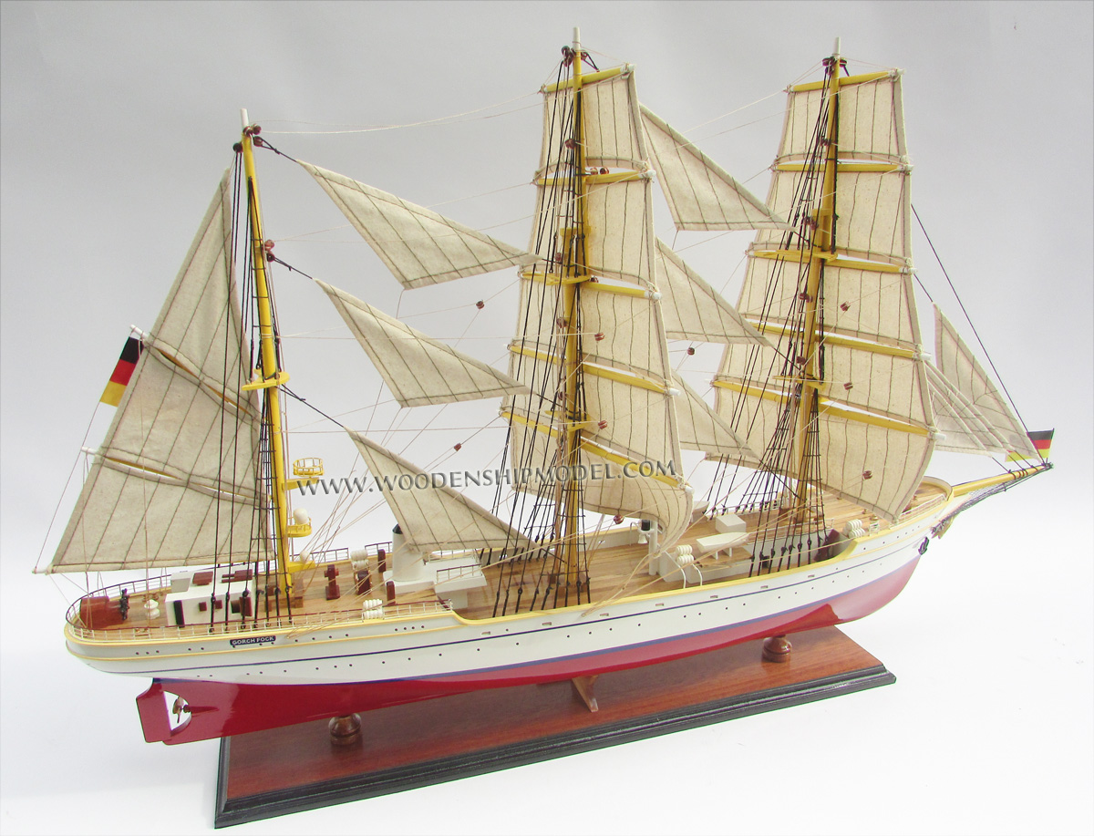 Model Ship Gorch Fock ready for display with full rigged