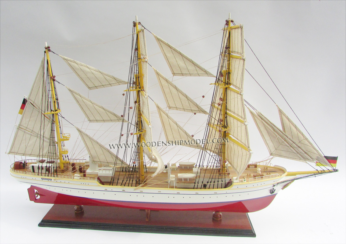 Model Ship Gorch Fock ready for display with full rigged
