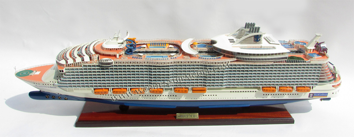 Ship model harmony of the Seas ready for display, scale harmony of the Seas model ship, ship model harmony of the Seas, wooden ship model Harmony of the Seas, hand-made ship model Harmony of the Seas with lights, display ship model Harmony of the Seas, Harmony of the Seas model, woodenshipmodel, woodenmodelboat, gianhien, gia nhien co., ltd, gia nhien co model boat and ship builder