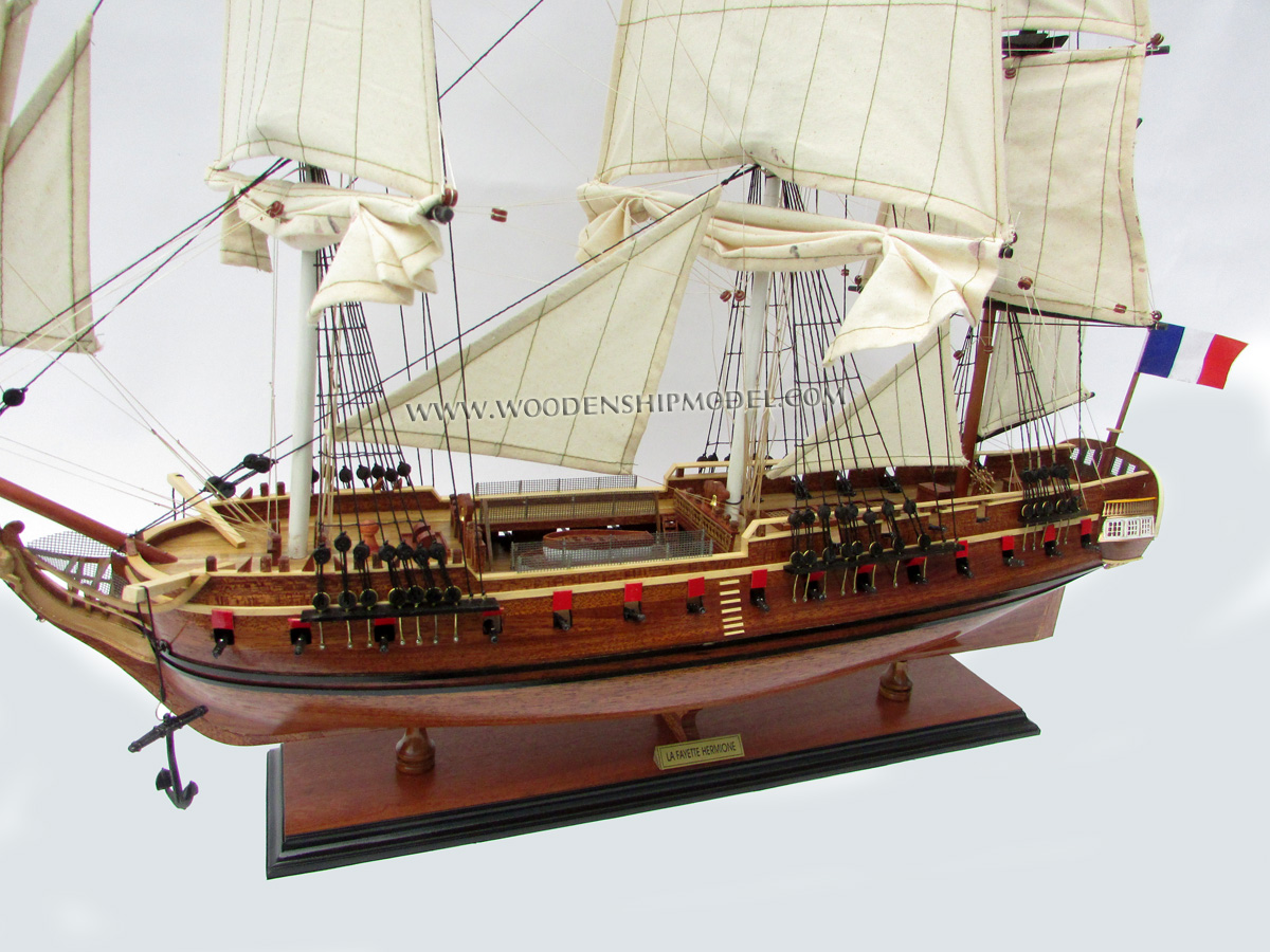 Hand-crafted Quality Wooden Model Ship La Fayette Hermione
